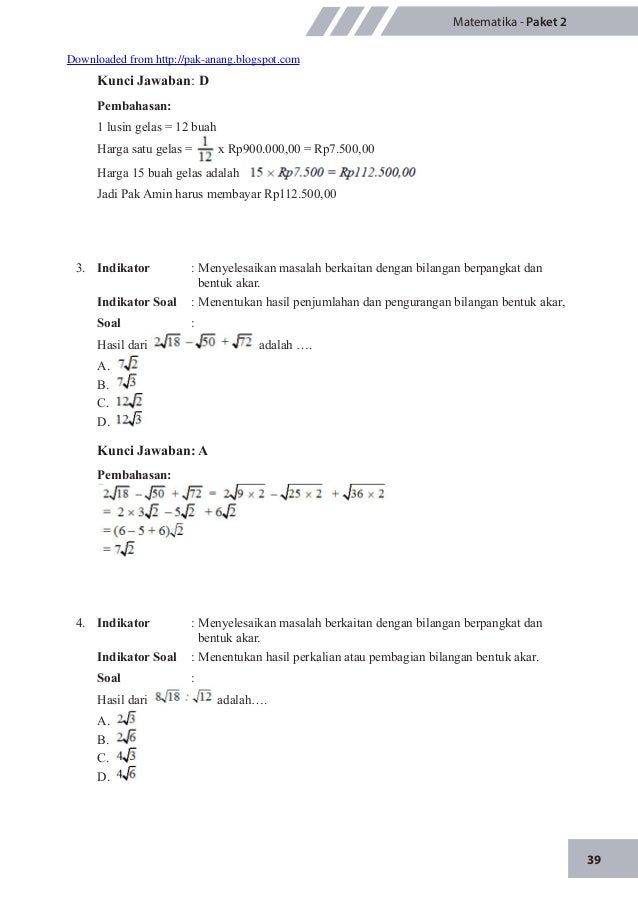 Kumpulan Soal Kesebangunan Dan Kongruen Pak Anang Blogspot