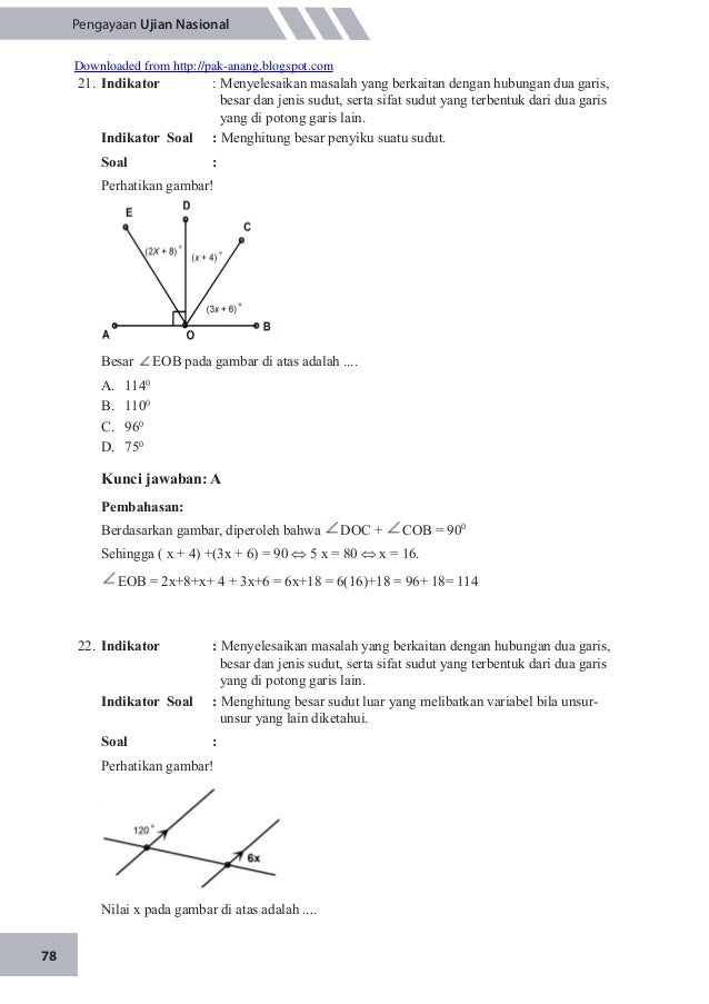 Latihan soal un matematika 2015