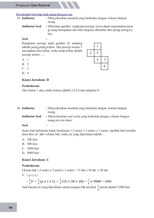 Latihan soal un matematika 2015