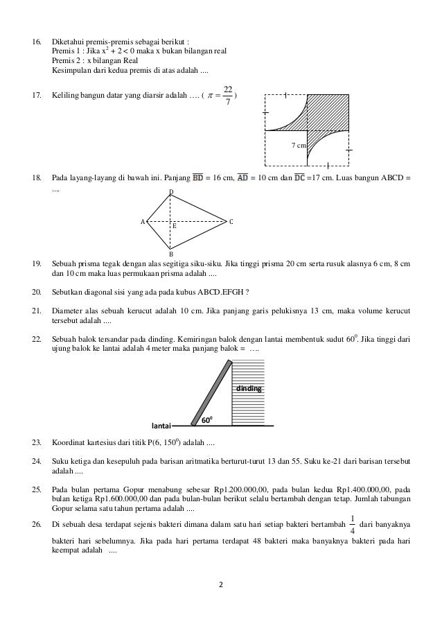 Latihan soal persiapan tkm MATEMATIKA SMK Kelompok