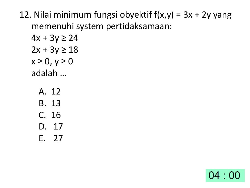 Latihan soal program linear