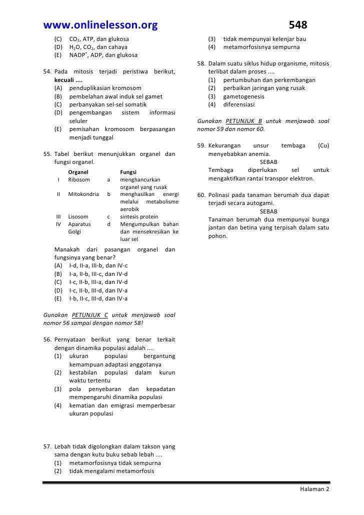 Soal Sbmptn Biologi IlmuSosial.id