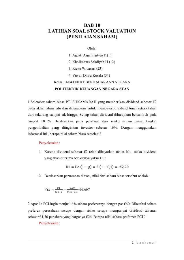 Stock Valuation Abshor Marantika Agusti Arganingtyas Kholimatus S Rie