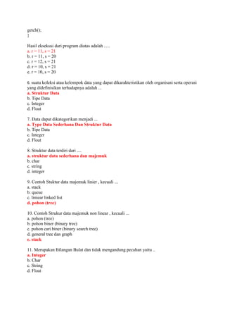 Latihan soal struktur data | DOCX