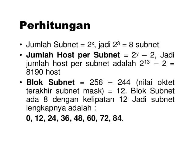 Latihan Soal Nubneting Jaringan Komputer
