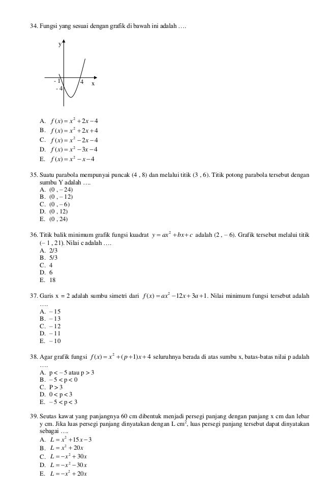 Contoh Latihan Soal Soal Uas Matematika Semester 1 Kelas X