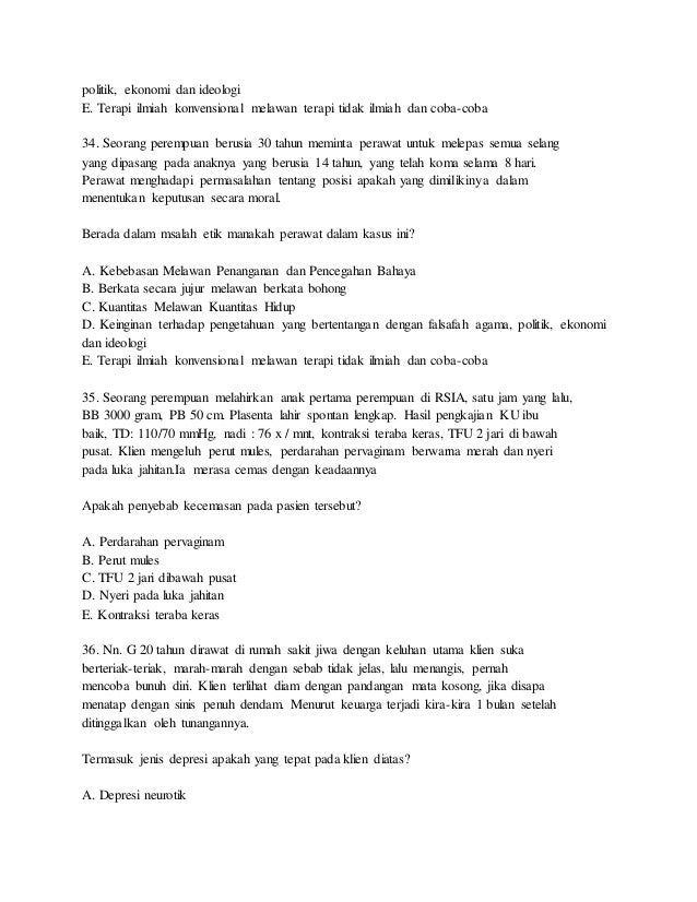 Soal Tes Perawat Masuk Rumah Sakit Belajar