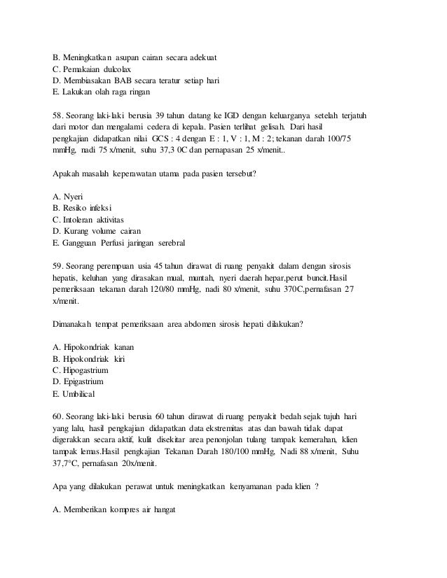 Latihan soal ujian kompetensi keperawatan