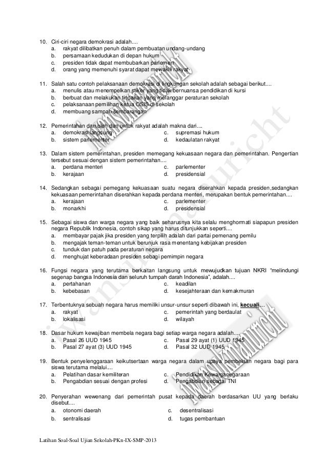 Contoh Soal Tap Ilmu Pemerintahan