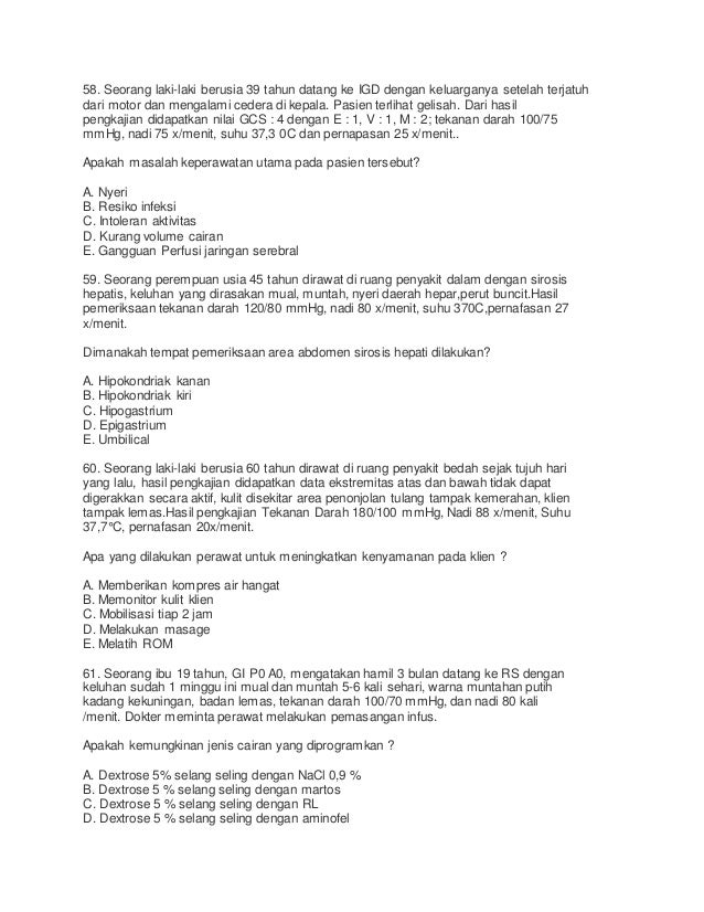 Latihan soal uji kompetensi perawat