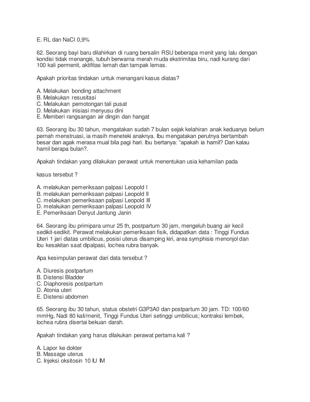 Latihan soal uji kompetensi perawat