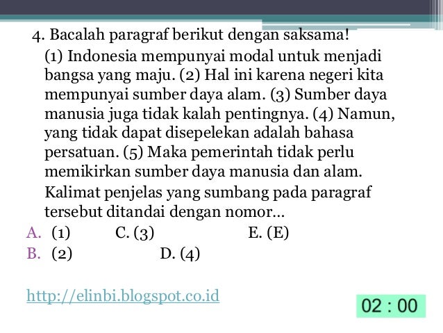 Contoh Soal Kalimat Sumbang Hal