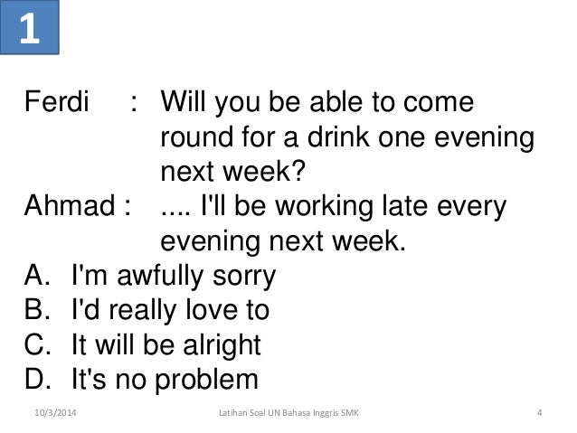 Latihan soal un bahasa inggris smk Latihan soal un bahasa inggris smk