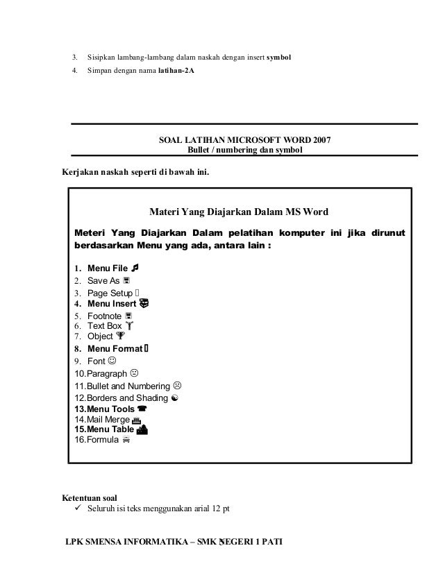 Latihan Soal Word Turunan