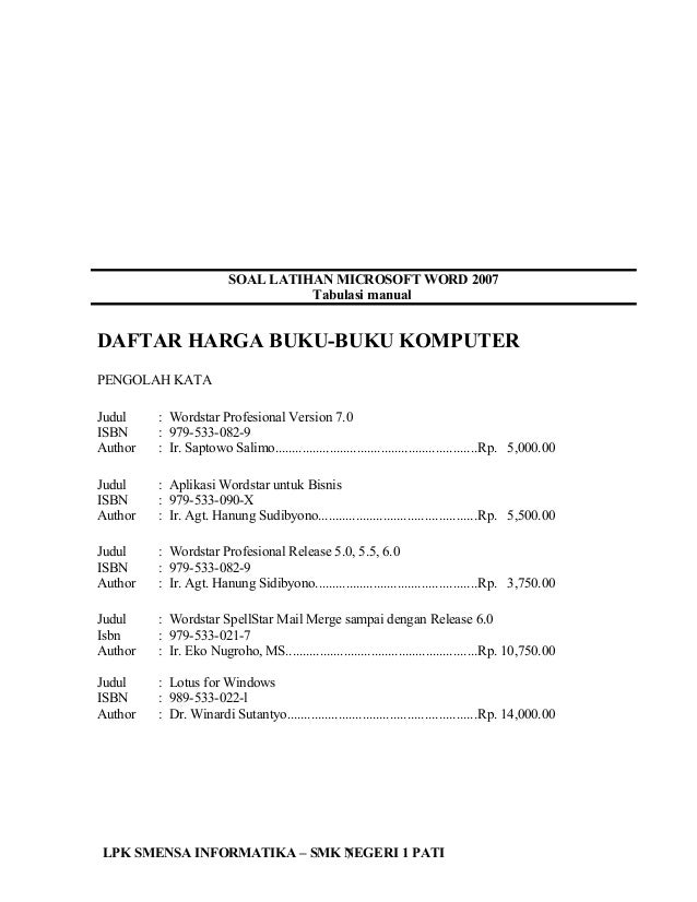 Latihan Soal Word Turunan