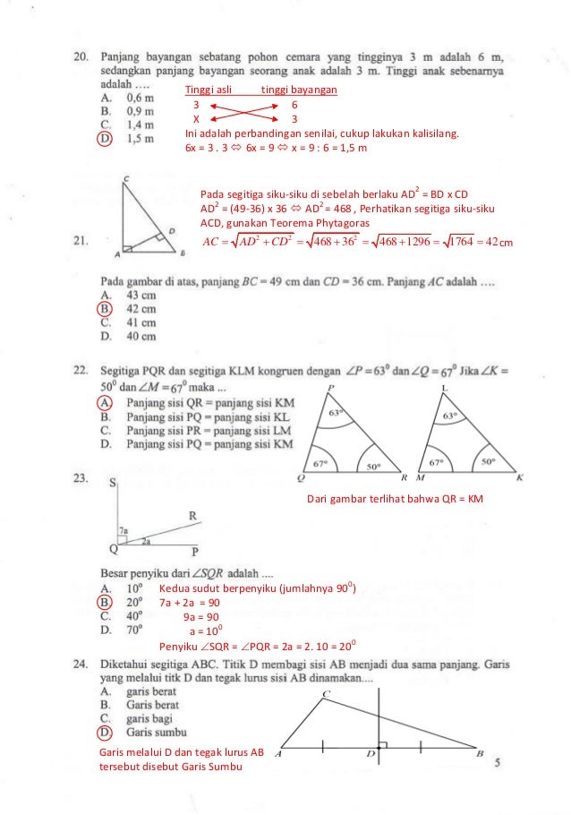 Latihan Usbn Matematika Smp