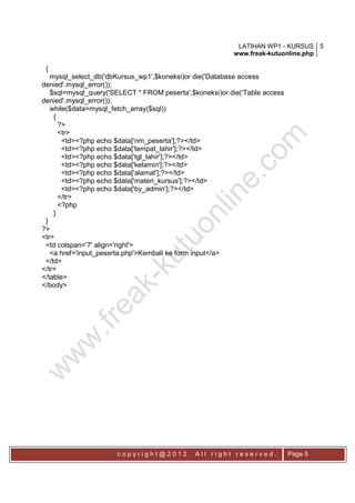 Web Programming 1 - dbKursus | PDF