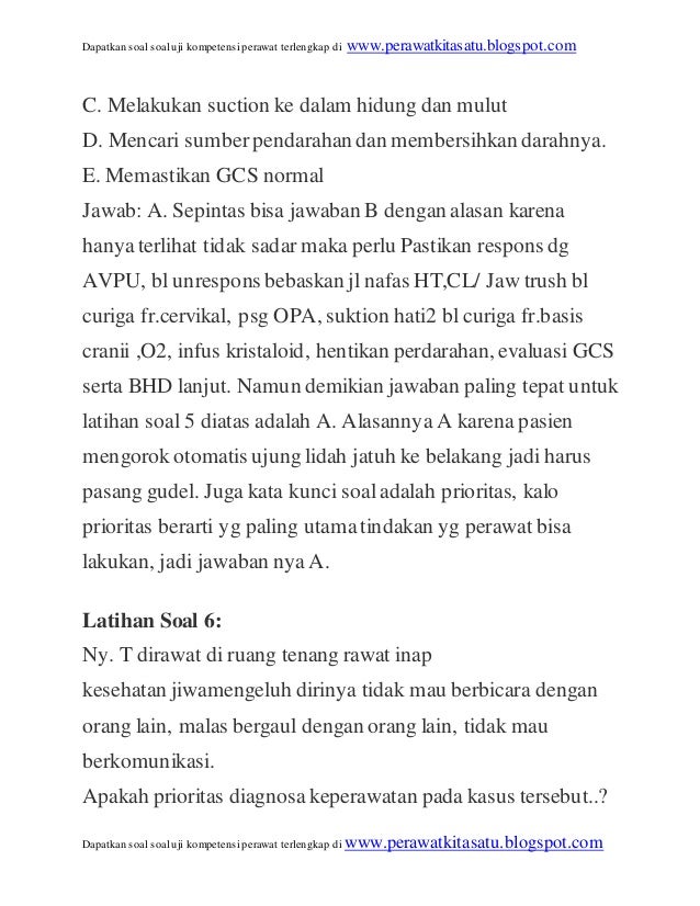 Latihan Soal Ukom Kep D3 Dan S1