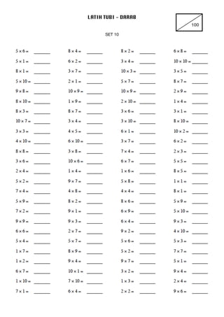 LATIH TUBI - DARAB
100
SET 10

 