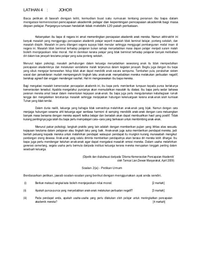 Contoh Soalan Rumusan Bahasa Melayu Pt3