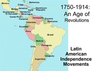 Latin American Revolution Map Latin American Revolution