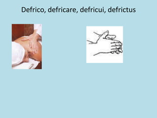 Defrico, defricare, defricui, defrictus
 