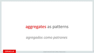 Copyright © 2016, Oracle and/or its affiliates. All rights reserved. |
aggregates as patterns
195
agregados como patrones
 