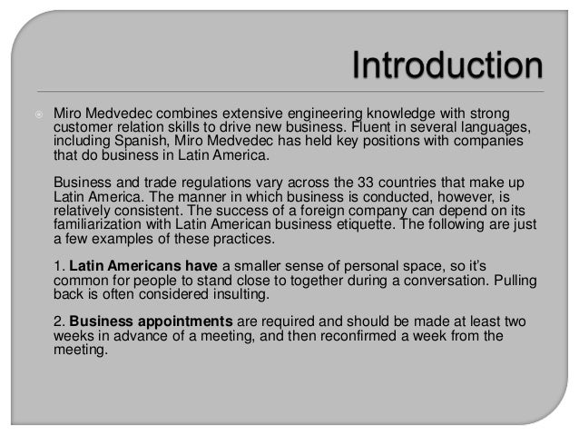 Business Etiquette Latin America 78