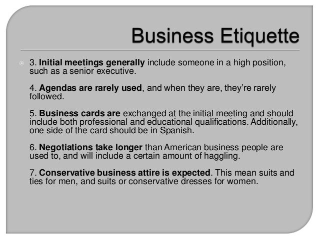 Business Etiquette Latin America 100