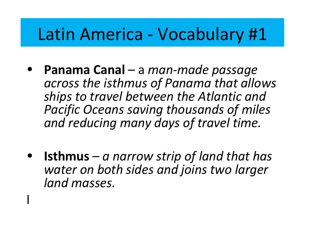 Latin America Vocabulary #1