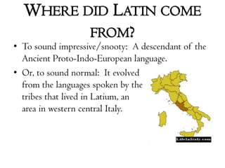 Latin Def Latin I Lesson 01 | PPTX