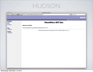 HUDSON
Wednesday, November 10, 2010
 