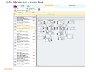 Interface do banco de dados no programa Access.
>> voltar
 