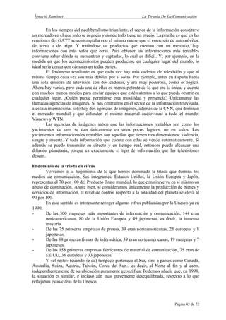 La tirania de las comunicaciones ramonet | PDF
