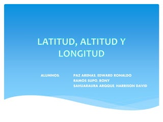 Latitud Altitud Y Longitud