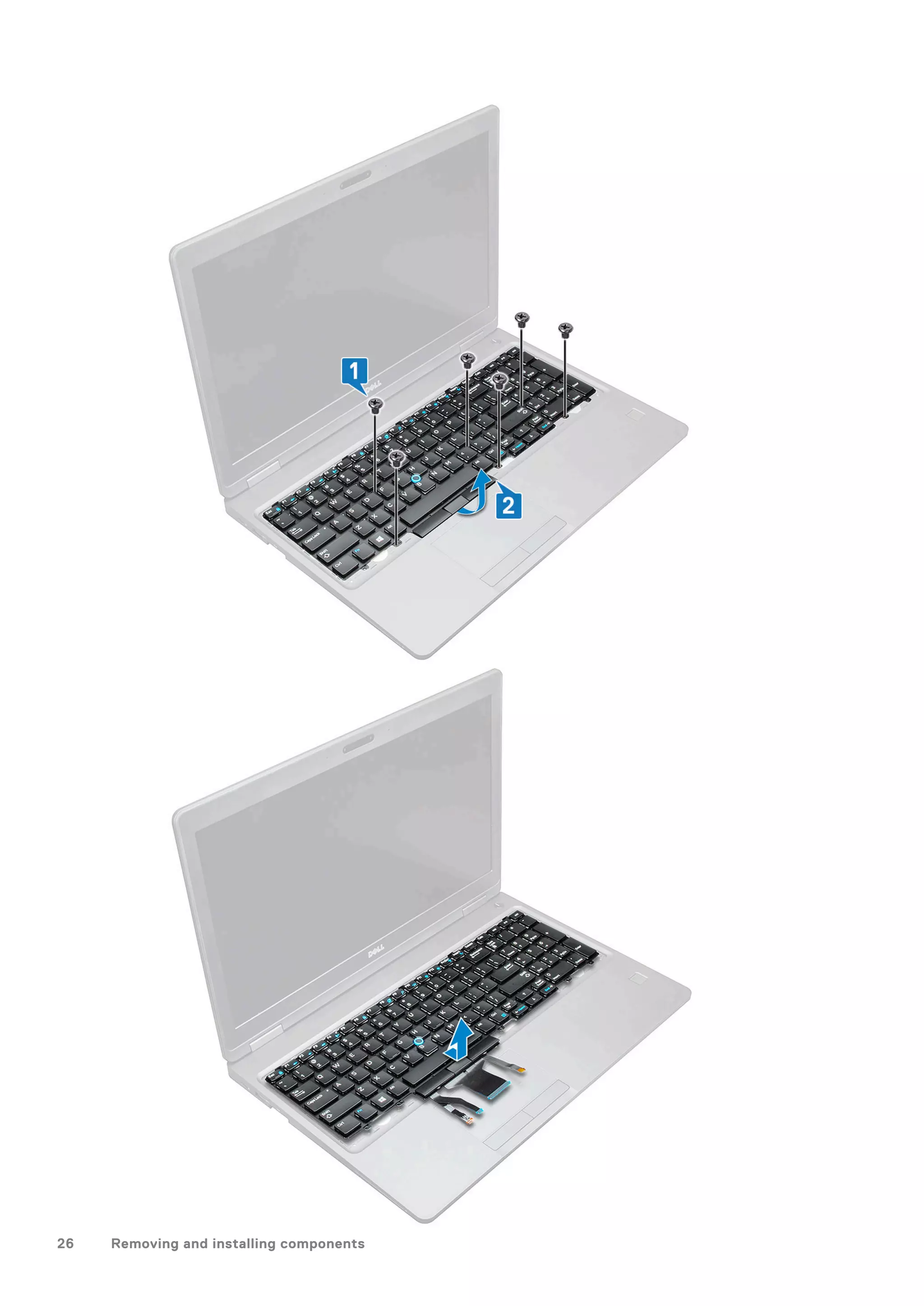 26 Removing and installing components
 