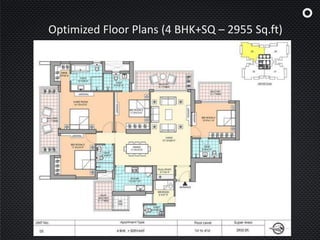 Optimized Floor Plans (4 BHK+SQ – 2955 Sq.ft)
 