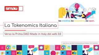 La Tokenomics Italiana
Verso la Prima DAO Made in Italy del web 3.0
1
custodito_blockchain_hash_6fb9b37350f3609a9cdab5f5bea4dba1f7be6df8a0e1c1796173732d3bdd2592
 