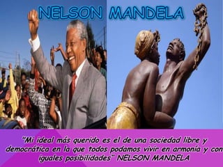"Mi ideal más querido es el de una sociedad libre y
democrática en la que todos podamos vivir en armonía y con
iguales posibilidades“ NELSON MANDELA

 