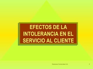 EFECTOS DE LA INTOLERANCIA EN EL SERVICIO AL CLIENTE 