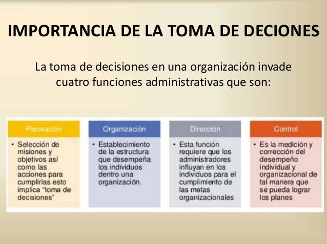 La toma de decisiones