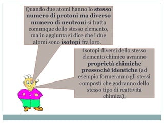 AFFERMAZIONE N°7Gli atomi esistono in un centinaio di tipologie diverse.