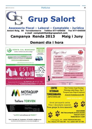 2121PublicitatddT JUNY DE 2014
info@hortacalmarxant.cat
 