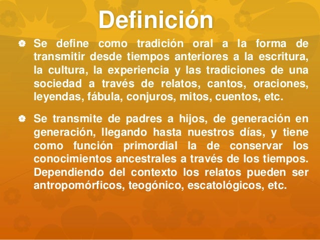 La tradición oral (lengua)