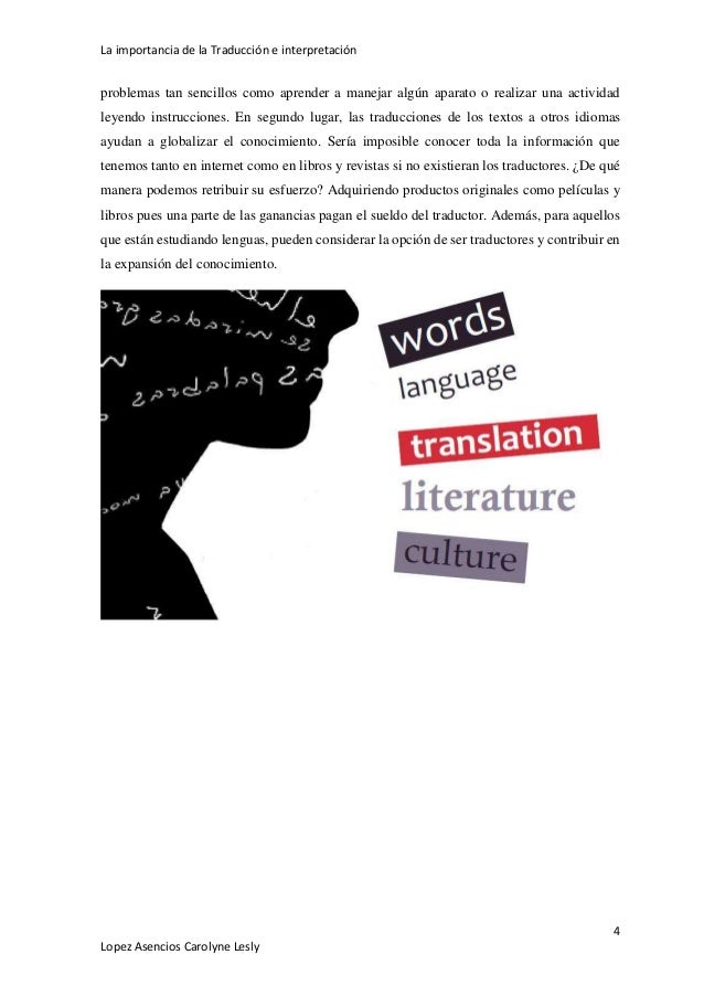 La traducción e interpretación