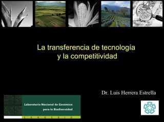 La transferencia de tecnología
      y la competitividad



                   Dr. Luis Herrera Estrella
 