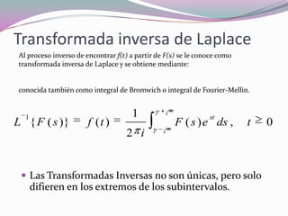 Transformadas Inversas La Transformada De Laplace | PPTX