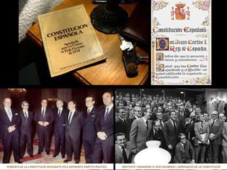 PONENTS DE LA CONSTITUCIÓ DESIGNATS PELS DIFERENTS PARTITS POLÍTICS DIPUTATS I SENADORS D´UCD CELEBREN L´APROVACIÓ DE LA CONSTITUCIÓ 