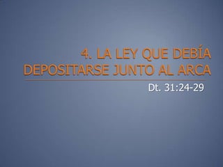 Dt. 31:24-29
 