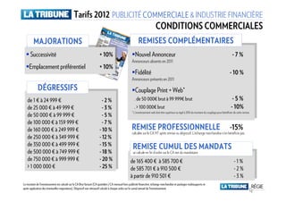 Tarifs 2012 PUBLICITÉ COMMERCIALE & INDUSTRIE FINANCIÈRE
                                                                 ...
